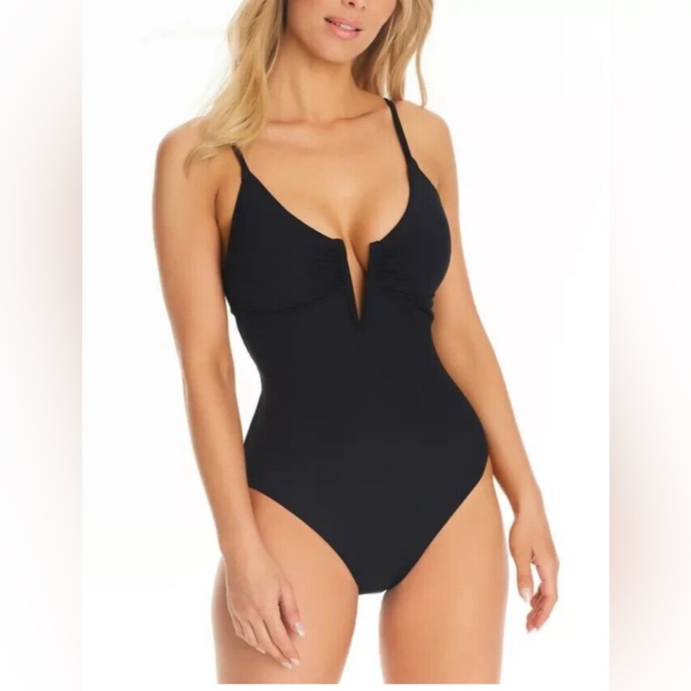 NWOT Bar Ill Women's Ribbed Lace-Back with deep V-notch One Piece Swimsu…
